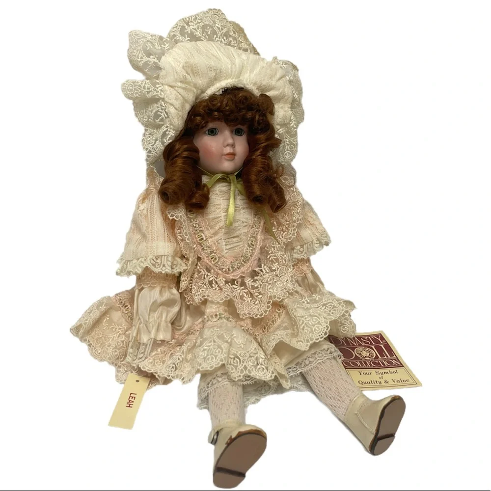 Vintage Doll Dynasty Doll Collection Leah Victorian Cottagecore Porcelain Bisque